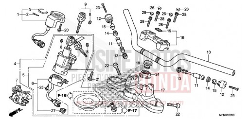 HANDLE PIPE/TOP BRIDGE CB1000RF de 2015